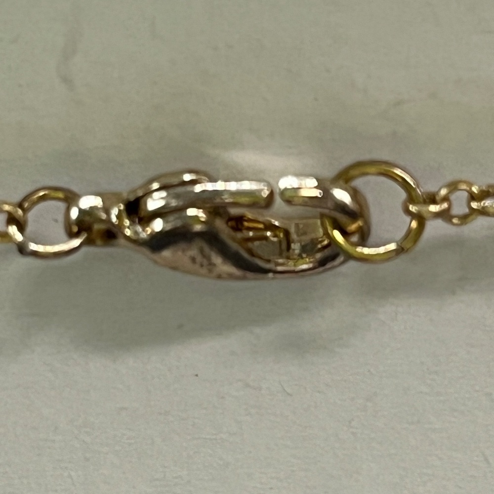 Long Necklace Black Enamel with Gold Chain - 20" Drop - Picture 4 of 4